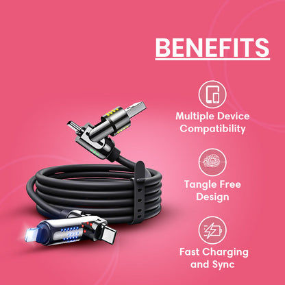 كابل شحن USB متعدد 4 في 1